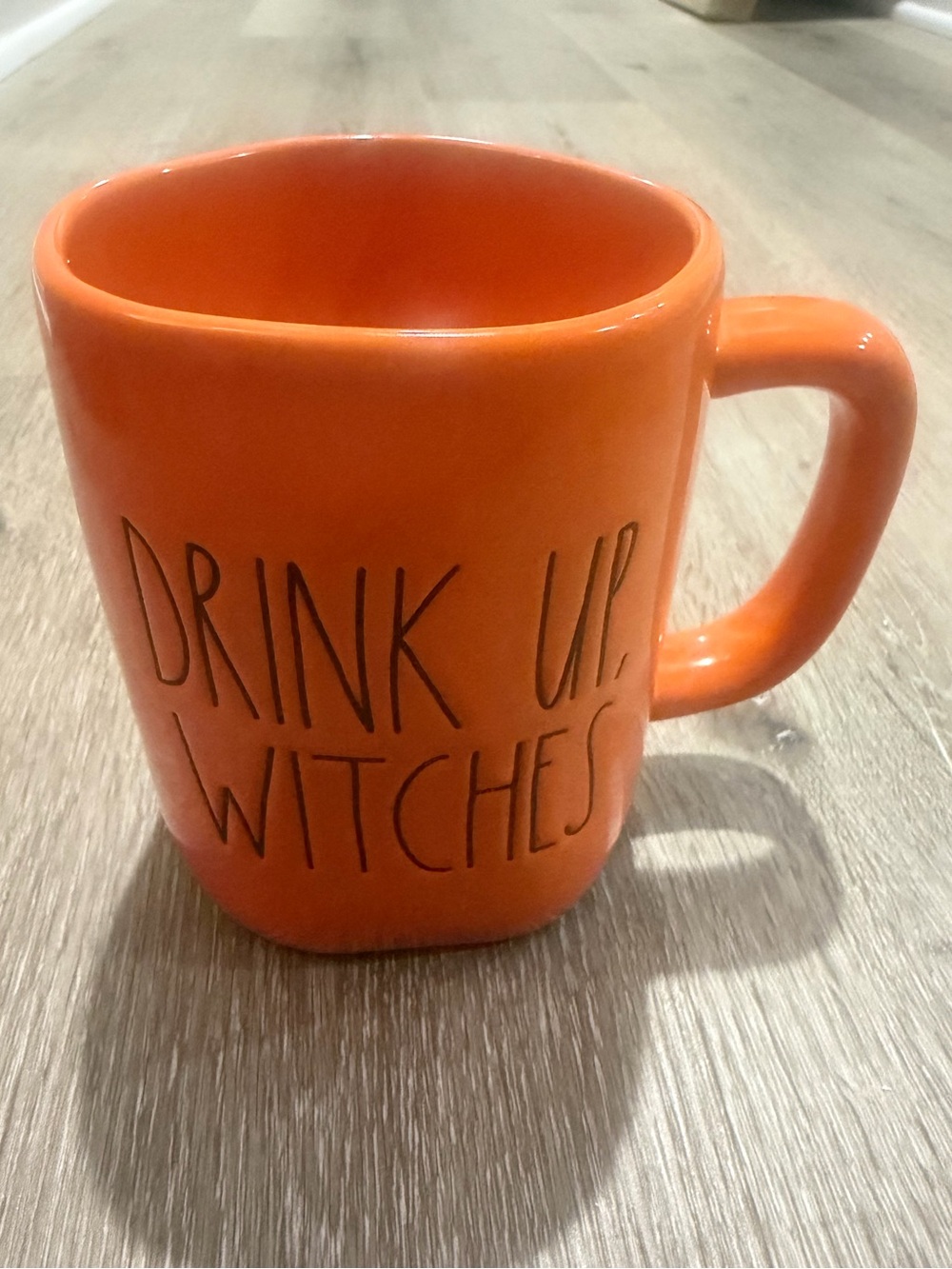 Rae Dunn Halloween Orange 'Drink Up, Witches' Ceramic Mug